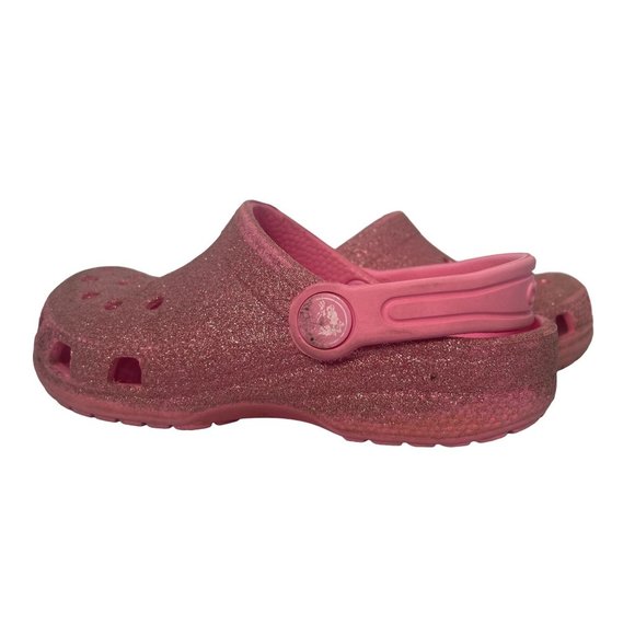 CROCS Other - Kids pink Crocs classic with glitter sz 12 authentic